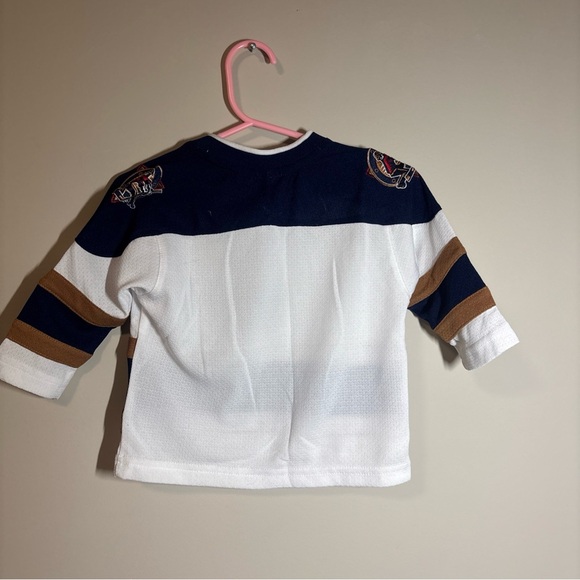 Oilers Kids' White and Brown Hockey Jersey - Picture 2 of 5